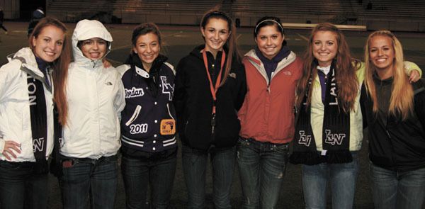 Lake Washington soccer players (from left) Tori Varyu