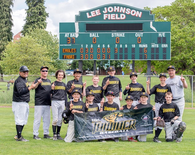 The Fabri Thunder Baseball had two teams advance to the Pony Division semifinals of the 2014 Kirkland Pony Baseball Memorial Day Tournament.