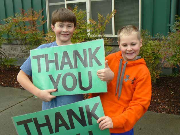 Twain fifth grade students Copeland Miller and Ryan Lhyle.