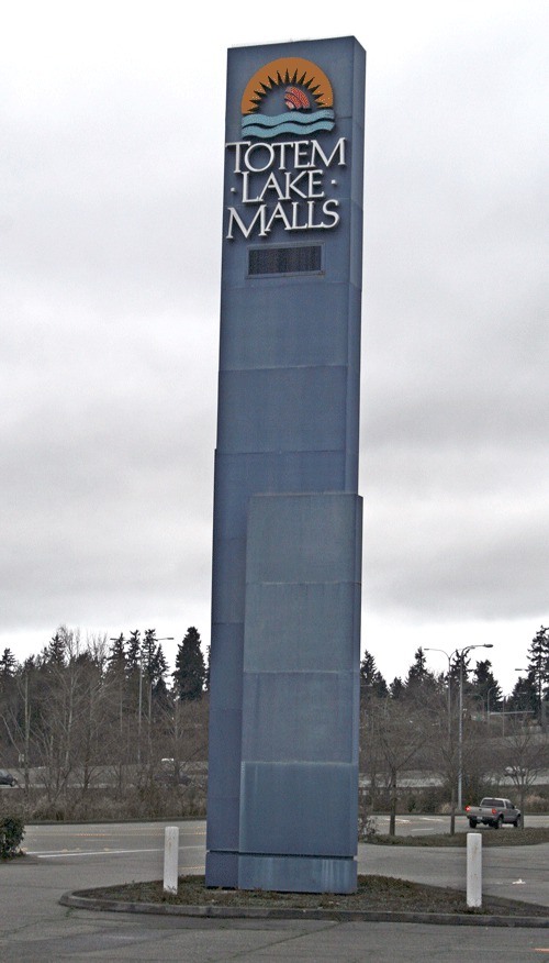 The sign in front of Totem Lake Malls