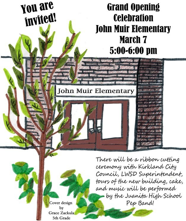 John Muir Elementary school 5th grader Grace Zackula designed the cover of this event poster.