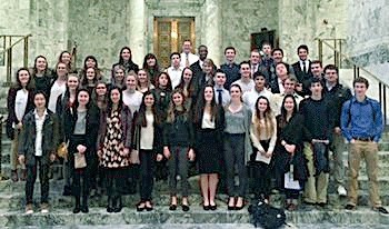 AP Government students at Lake Washington High School visit Olympia.