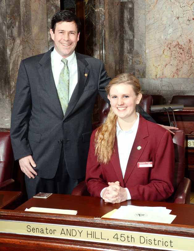 Claire Pepple worked as a page for Sen. Andy Hill and others recently in Olympia.