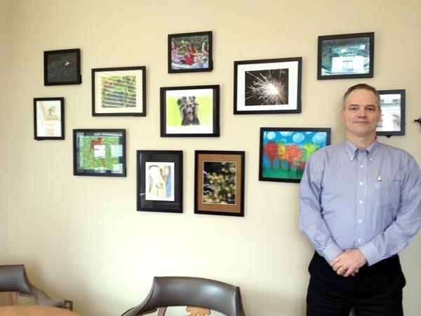 Artwork from students of Lake Washington from PTA Reflections in Rep. Ross Hunter’s office