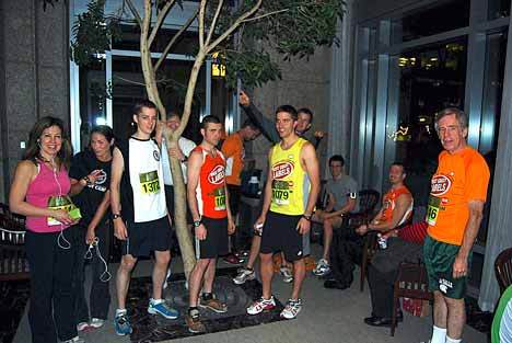 The Kirkland X Gym team gathers for a photo at the WaMu Tower in downtown Seattle for the 21st annual stair race.