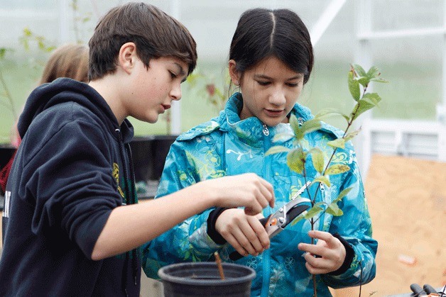 Environmental and Adventure School students participate in an activity that was funded by a Lake Washington Schools Foundation grant.