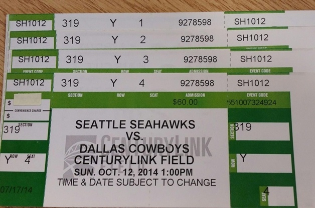 Discovery House is auctioning off these Seahawks tickets for Sunday's game.