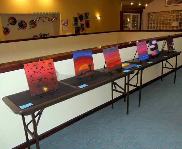 These impressionist paintings were created by Kamiakin Junior High art students. The paintings