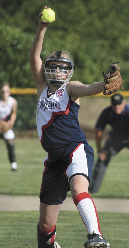 Lisa Nelson pitches during the first inning of the Kirkland All Star team's win over East Jefferson Wednesday night.