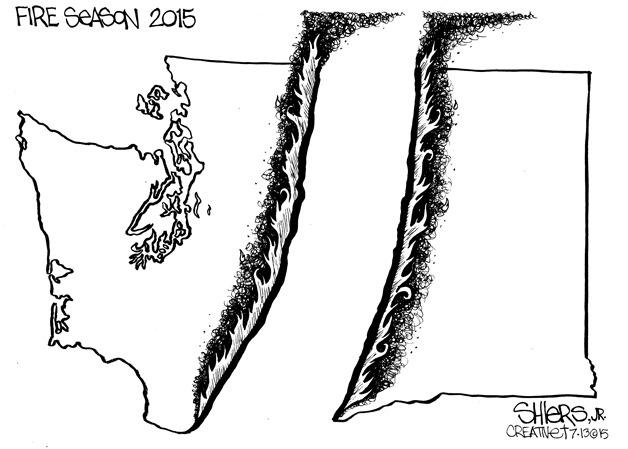Wild fires have devastated the central part of Washington state | Cartoon for July 13