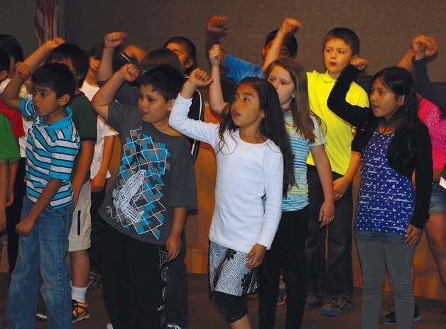 Redmond Elementary students perform during the Lake Washington School District's LINKS program volunteer reception on June 7.