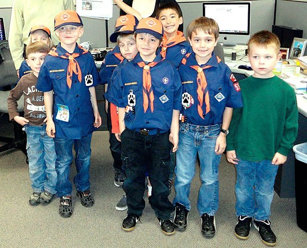 Peter Kirkland Elementary Tiger Dens 6 and 7 from cub scout Pack 550 recently toured the Kirkland Reporter office and learned about the newspaper industry.