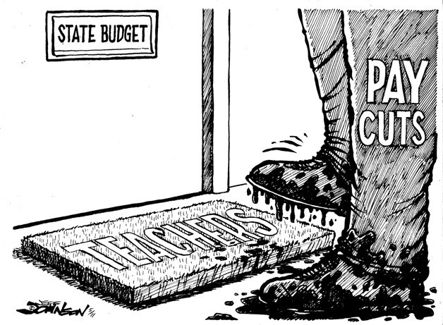 State budget and teachers pay cuts