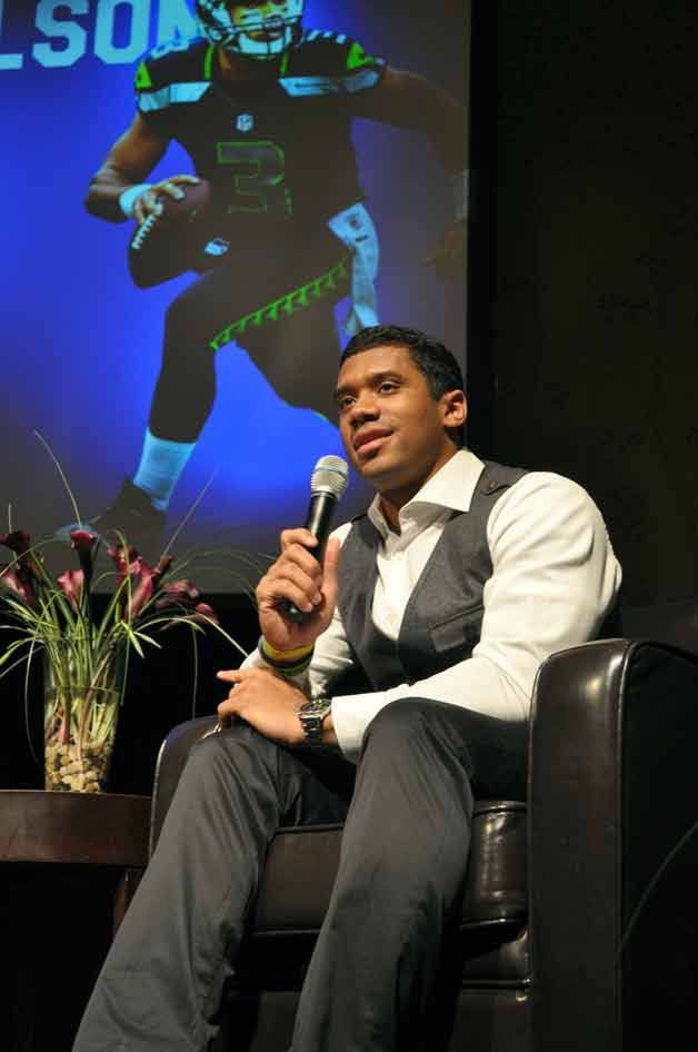 Seahawks quarterback was the guest speaker at the Northwest University Hall of Fame Benefit on Saturday at the Hyatt Regency in Bellevue.