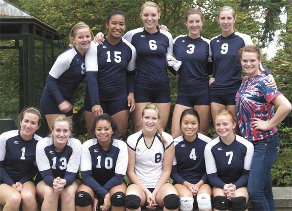 The Juanita Relebs volleyball team took part in the Bellevue College Invitational on Oct. 1. Team members Candace Cromer