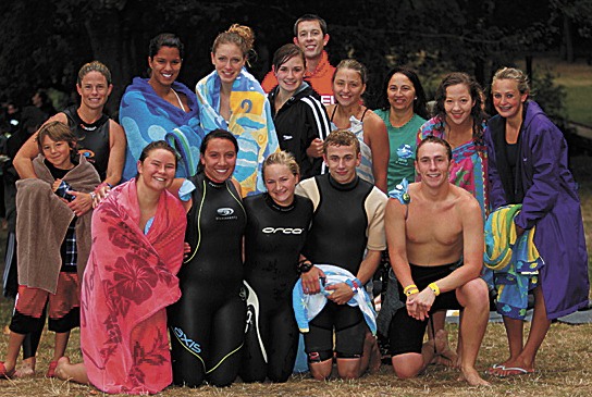 Members of the Juanita High School swim teams recently completed their cross Lake Washington swim. The annual event raises money for Children's Hospital.