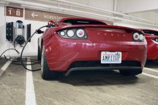 An electric vehicle charging station at Bellevue Square.