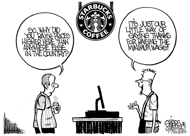 Why did Starbucks raise the price of coffee in the Seattle area | Cartoon for July 10