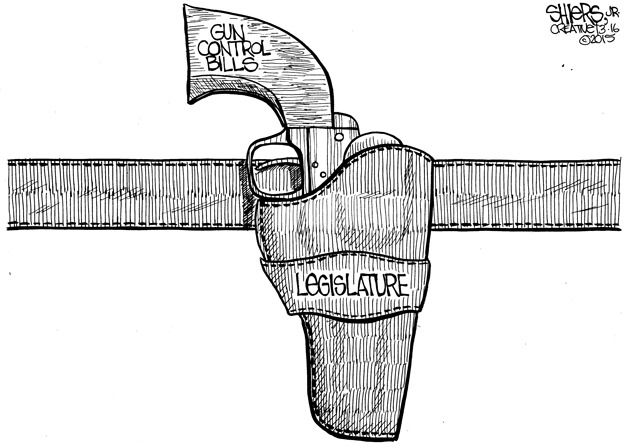 Gun control bills holstered | Cartoon for March 17