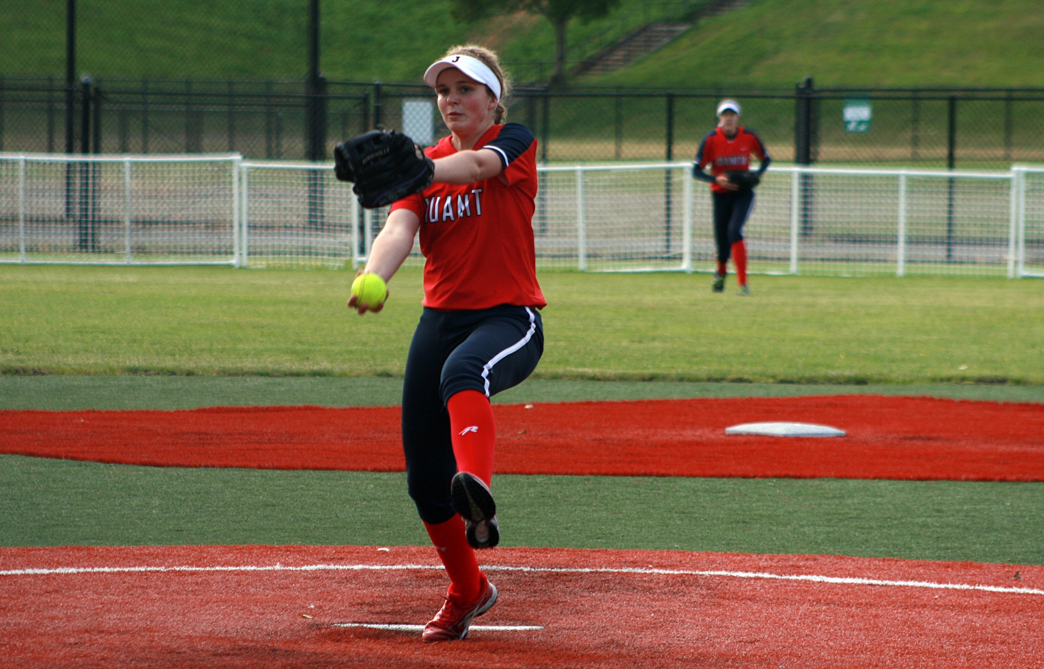 Juanita High senior Lisa Nelson pitches against Eastside Catholic on Thursday