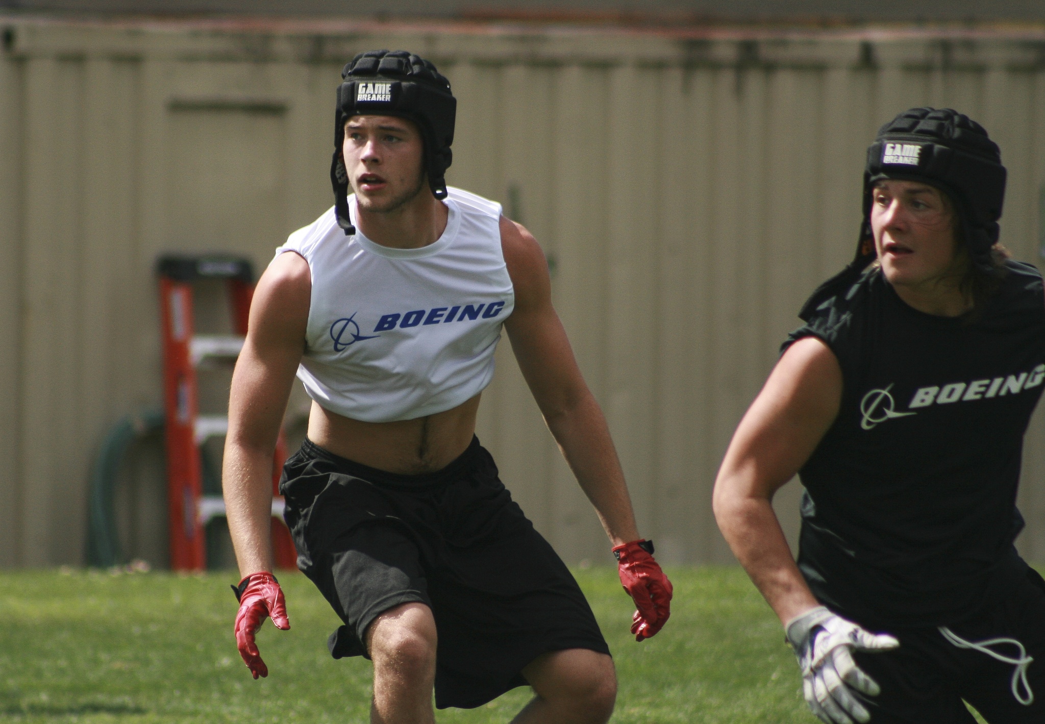 Juanita’s Dean Sise watches the ball during seven-on-seven drills at Northwest University last week. Sise was one of several local skill players to attend the camp. JOHN WILLIAM HOWARD/Kirkland Reporter