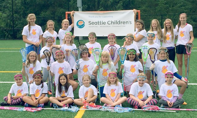 Participants in the LAX Chicks for Children’s Guild lacrosse camp fundraiser took part on Aug. 12-14 at the Kirkland Lacrosse Center.