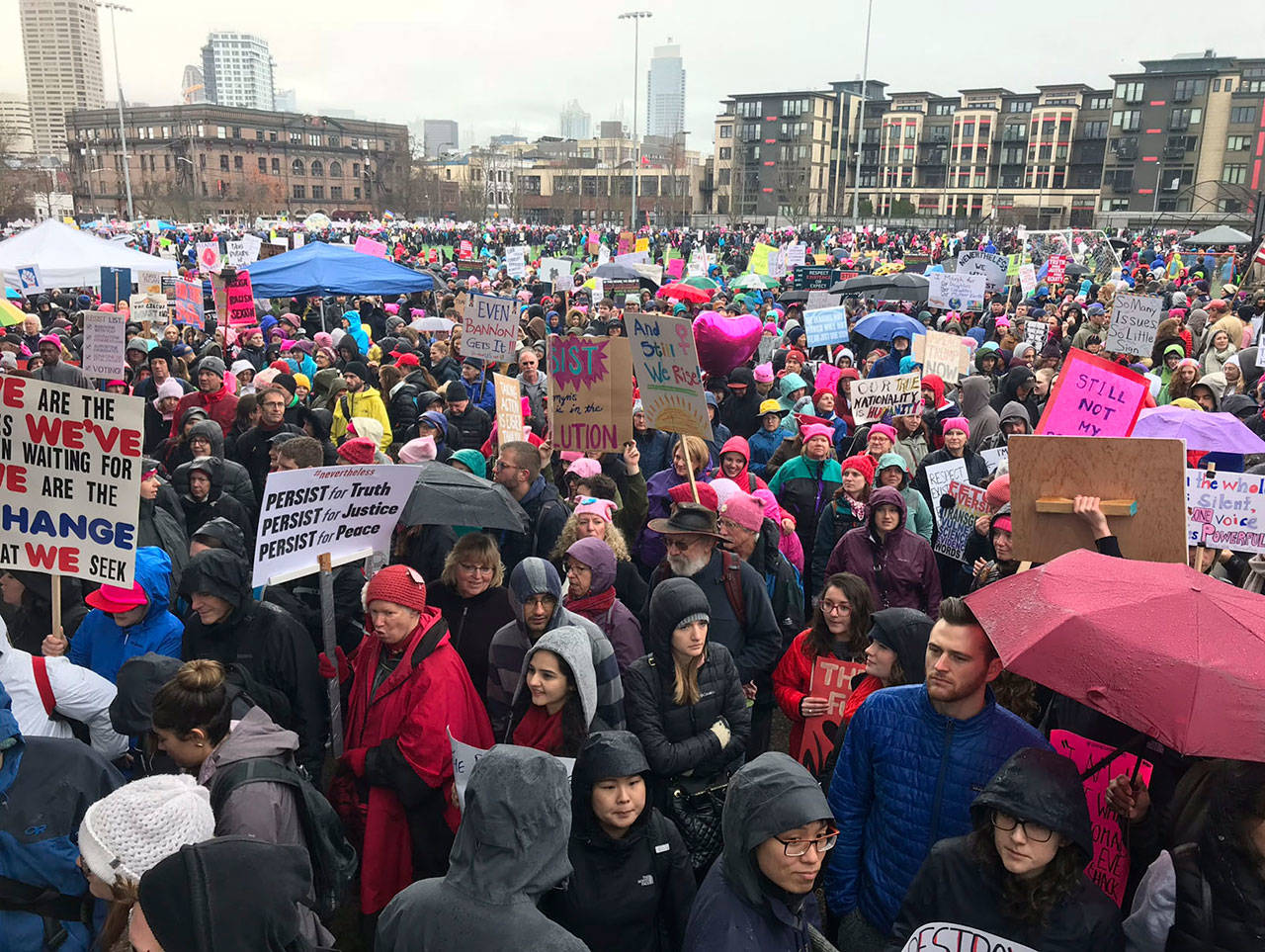 Tens of thousands take to the streets for Seattle Women’s March