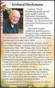 Obituaries | Kirkland Reporter