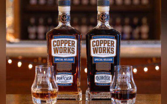 A decade of exploring special casks is on full display with Copperworks’ latest creations: the Port Cask American Single Malt Whiskey and the Color Cask American Single Malt Whiskey. Courtesy Copperworks