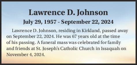 Lawrence D. Johnson | Obituary